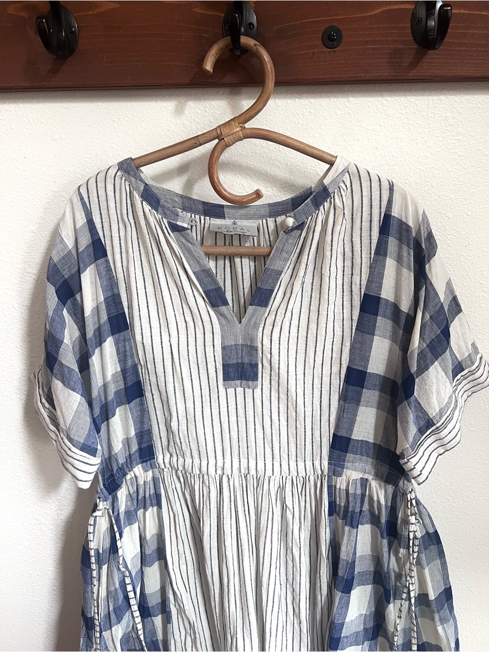 KOPAL SUR Midi Dress Blue Mixed-Print